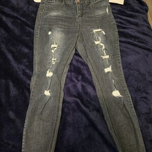 No Boundaries Women's Skinny Jeans - Dark Blue